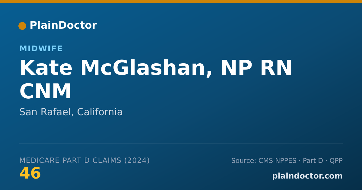 Shareable card for Kate McGlashan, NP RN CNM - Ambulatory Women's Health Care Registered Nurse, San Rafael, CA