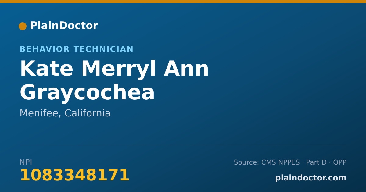 Shareable card for Kate Merryl Ann Graycochea - Behavior Technician, Menifee, CA