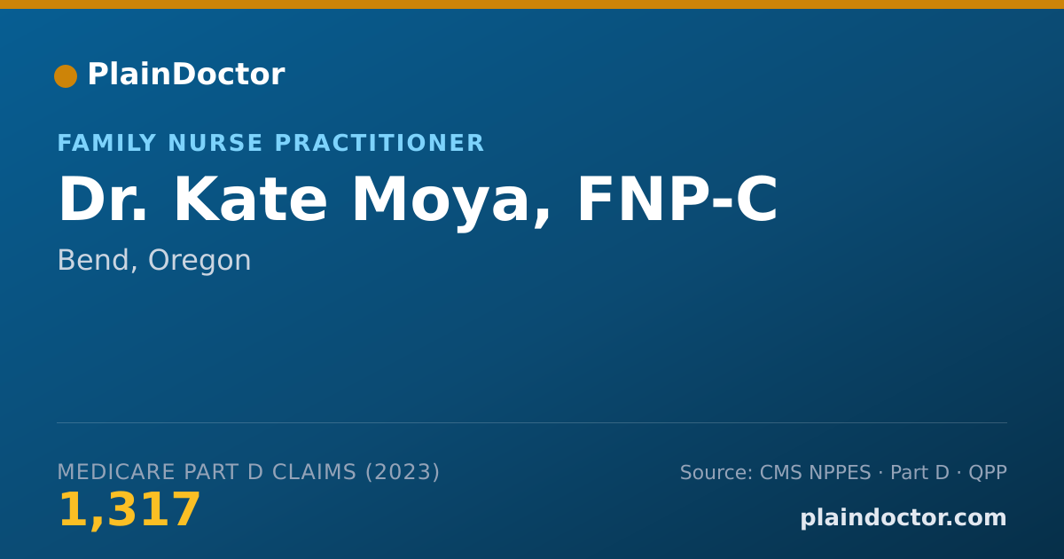 Shareable card for Kate Moya, FNP-C - Family Nurse Practitioner, Bend, OR