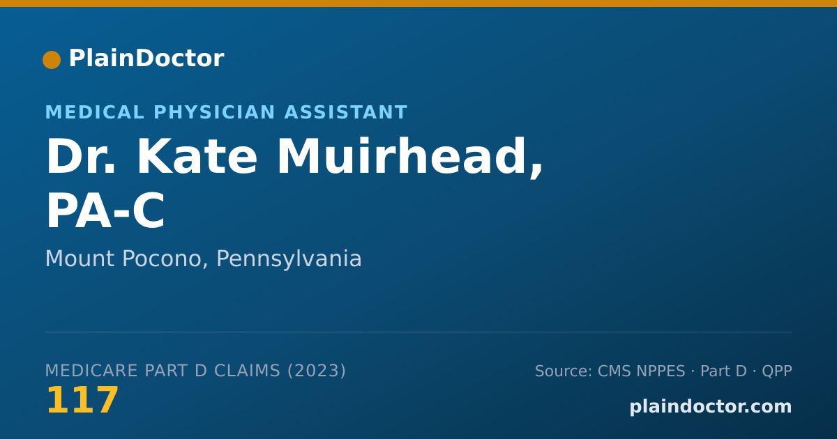 Shareable card for Kate Muirhead, PA-C - Medical Physician Assistant, Mount Pocono, PA