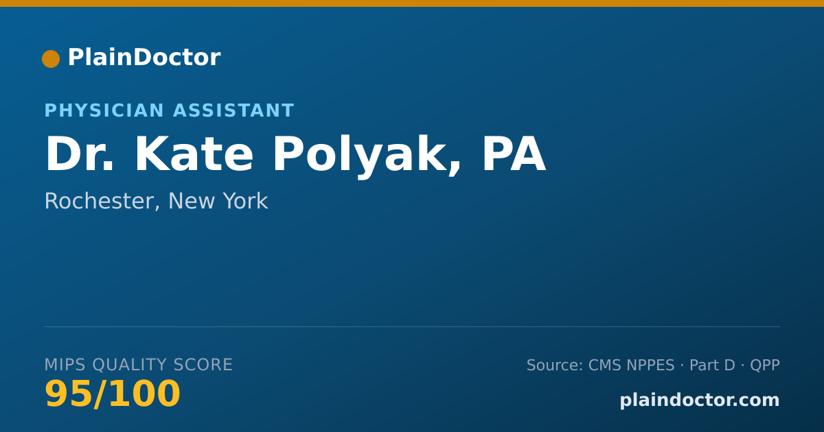 Shareable card for Kate Polyak, PA - Physician Assistant, Rochester, NY