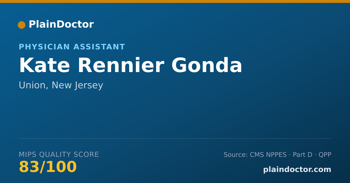 Shareable card for Kate Rennier Gonda - Physician Assistant, Union, NJ