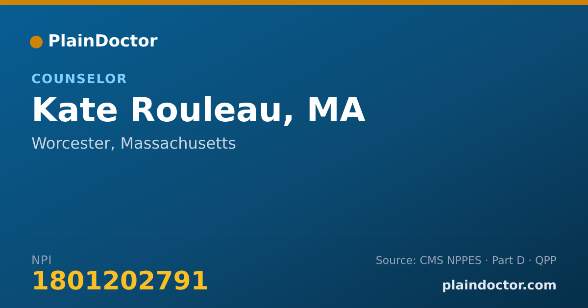 Shareable card for Kate Rouleau, MA - Counselor, Worcester, MA