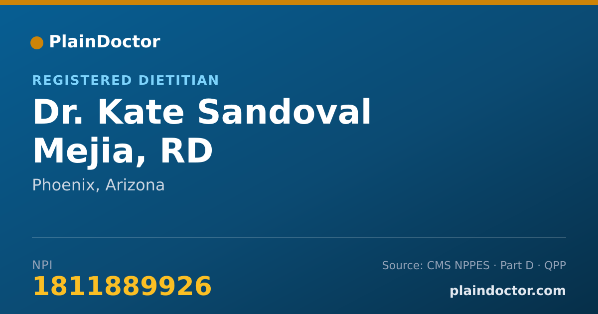 Shareable card for Kate Sandoval Mejia, RD - Registered Dietitian, Phoenix, AZ