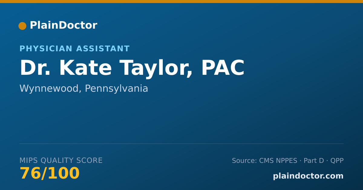 Shareable card for Kate Taylor, PAC - Physician Assistant, Wynnewood, PA