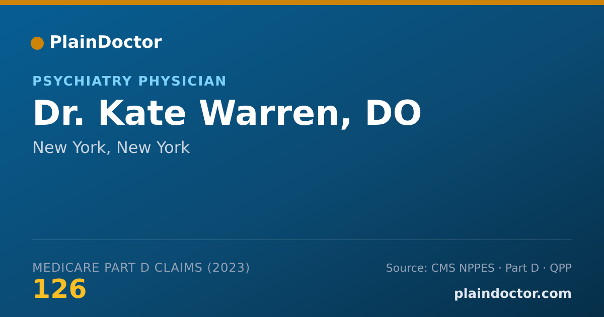 Shareable card for Kate Warren, DO - Psychiatry Physician, New York, NY