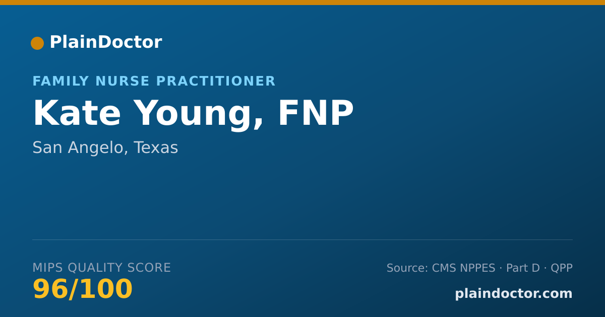 Shareable card for Kate Young, FNP - Family Nurse Practitioner, San Angelo, TX
