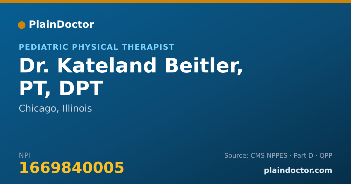 Shareable card for Kateland Beitler, PT, DPT - Pediatric Physical Therapist, Chicago, IL