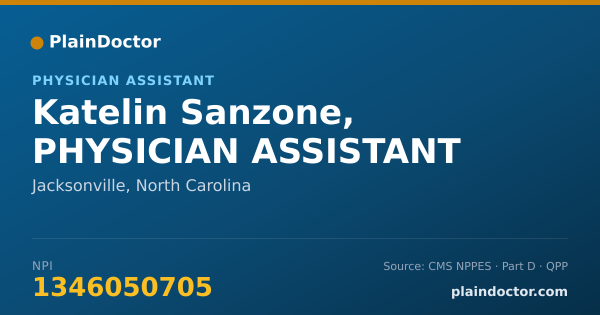 Shareable card for Katelin Sanzone, PHYSICIAN ASSISTANT - Physician Assistant, Jacksonville, NC