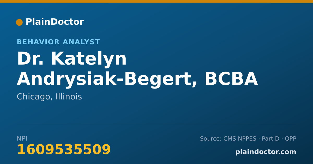 Shareable card for Katelyn Andrysiak-Begert, BCBA - Behavior Analyst, Chicago, IL