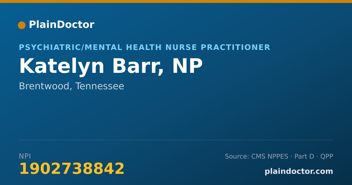 Shareable card for Katelyn Barr, NP - Psychiatric/Mental Health Nurse Practitioner, Brentwood, TN