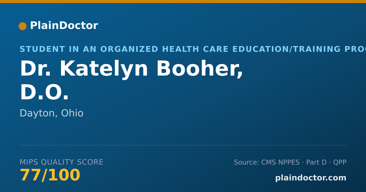 Shareable card for Katelyn Booher, D.O. - Student in an Organized Health Care Education/Training Program, Dayton, OH