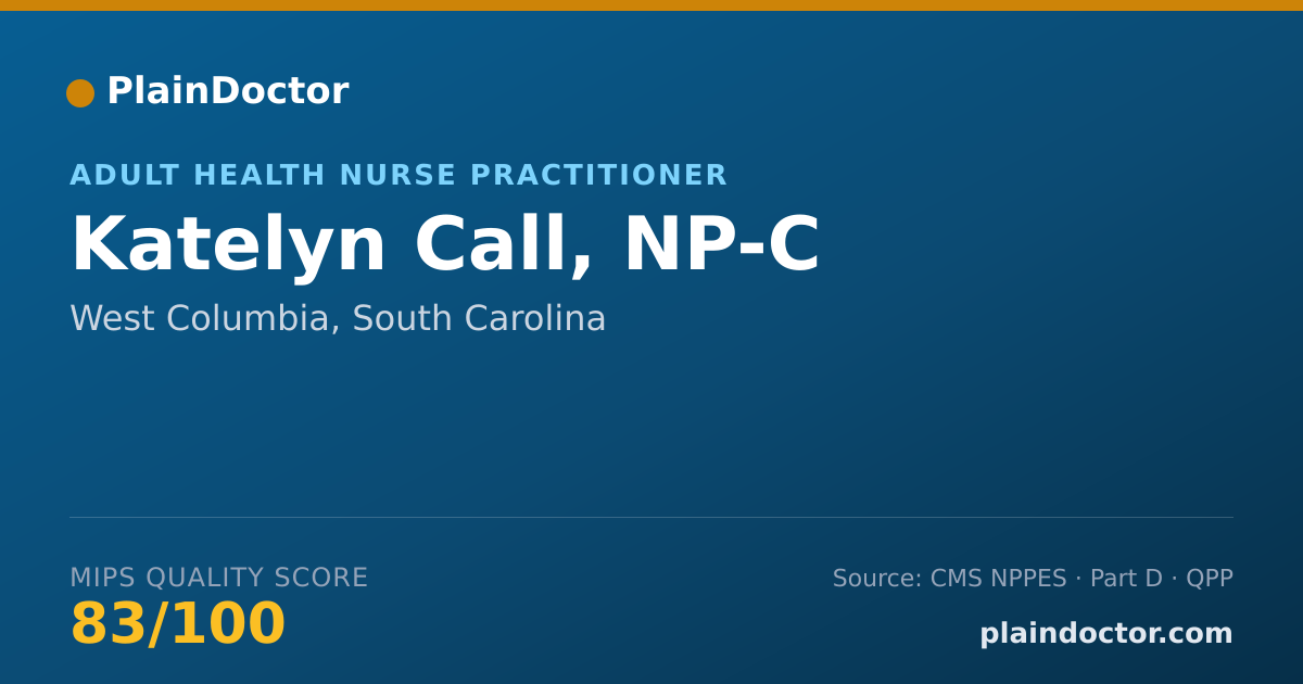 Shareable card for Katelyn Call, NP-C - Adult Health Nurse Practitioner, West Columbia, SC