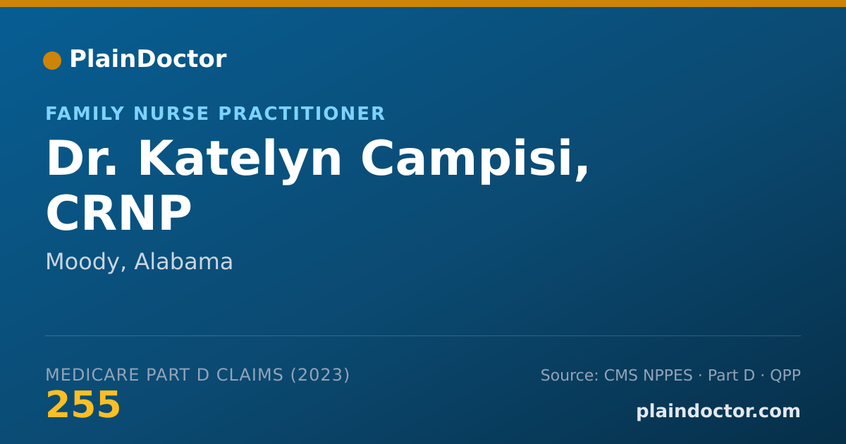 Shareable card for Katelyn Campisi, CRNP - Family Nurse Practitioner, Moody, AL