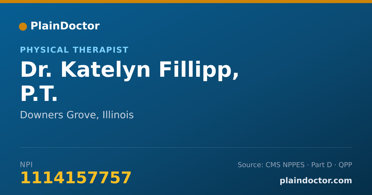Shareable card for Katelyn Fillipp, P.T. - Physical Therapist, Downers Grove, IL