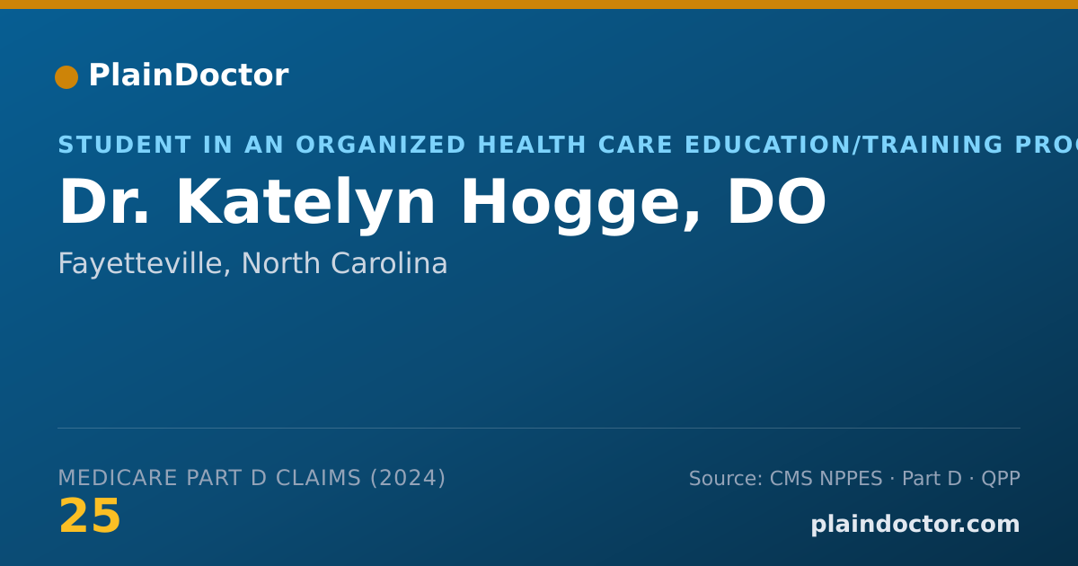 Shareable card for Katelyn Hogge, DO - Student in an Organized Health Care Education/Training Program, Fayetteville, NC