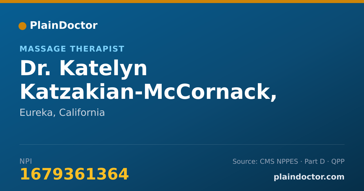 Shareable card for Katelyn Katzakian-McCornack, MASSAGE THERAPIST - Massage Therapist, Eureka, CA