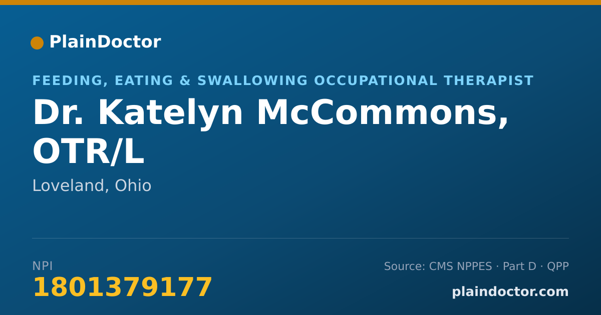 Shareable card for Katelyn McCommons, OTR/L - Feeding, Eating & Swallowing Occupational Therapist, Loveland, OH