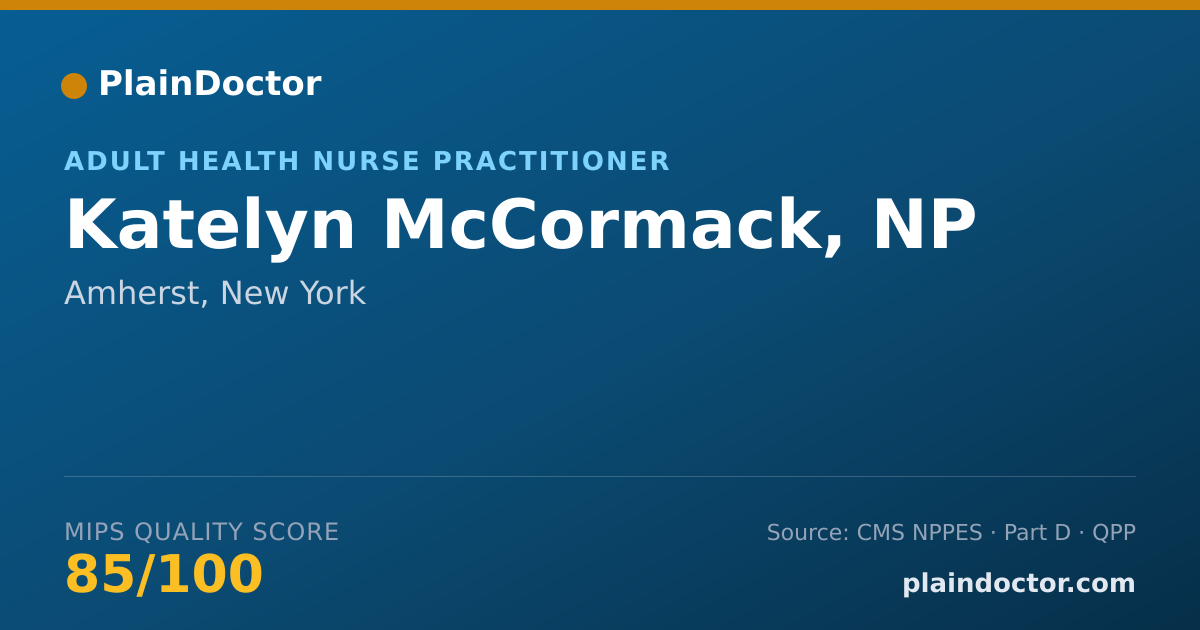 Shareable card for Katelyn McCormack, NP - Adult Health Nurse Practitioner, Amherst, NY