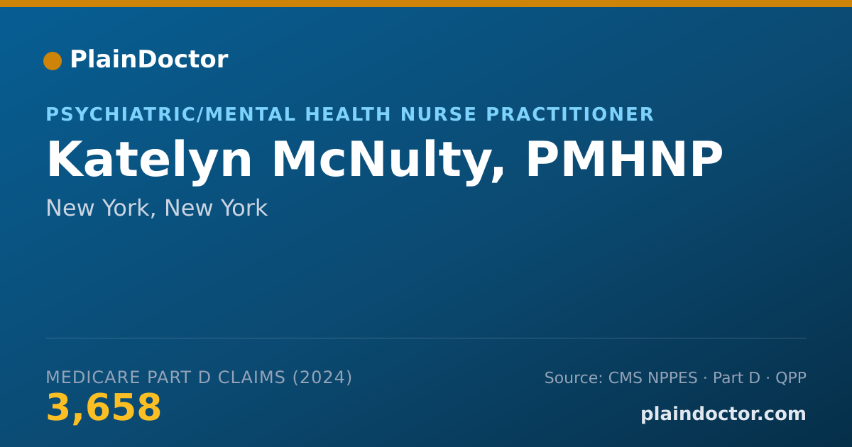 Shareable card for Katelyn McNulty, PMHNP - Psychiatric/Mental Health Nurse Practitioner, New York, NY