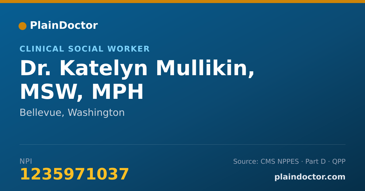 Shareable card for Katelyn Mullikin, MSW, MPH - Clinical Social Worker, Bellevue, WA