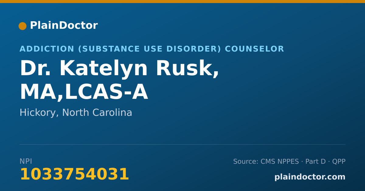 Shareable card for Katelyn Rusk, MA,LCAS-A - Addiction (Substance Use Disorder) Counselor, Hickory, NC
