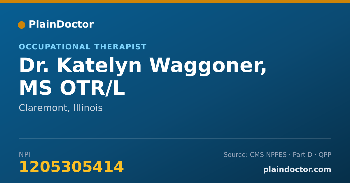 Shareable card for Katelyn Waggoner, MS OTR/L - Occupational Therapist, Claremont, IL