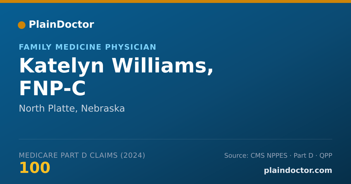 Shareable card for Katelyn Williams, FNP-C - Family Medicine Physician, North Platte, NE