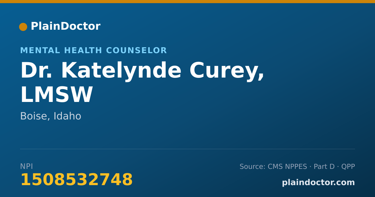 Shareable card for Katelynde Curey, LMSW - Mental Health Counselor, Boise, ID