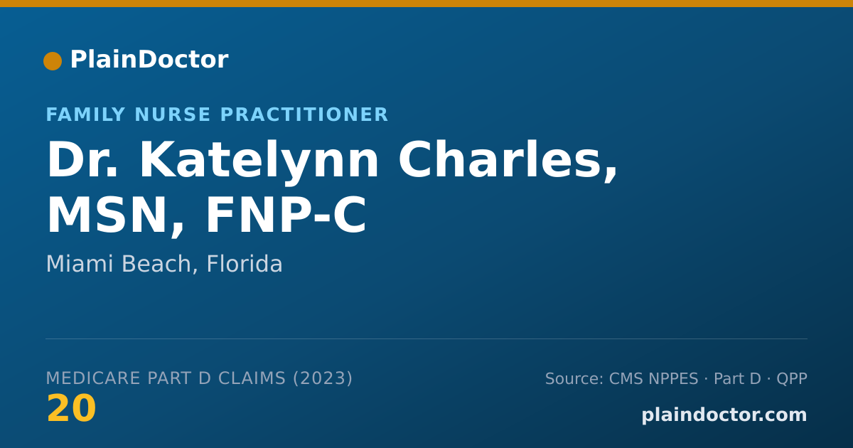 Shareable card for Katelynn Charles, MSN, FNP-C - Family Nurse Practitioner, Miami Beach, FL