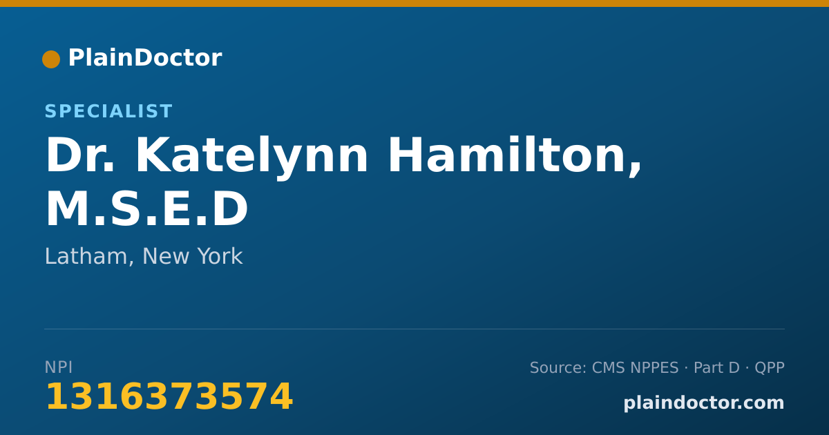 Shareable card for Katelynn Hamilton, M.S.E.D - Specialist, Latham, NY