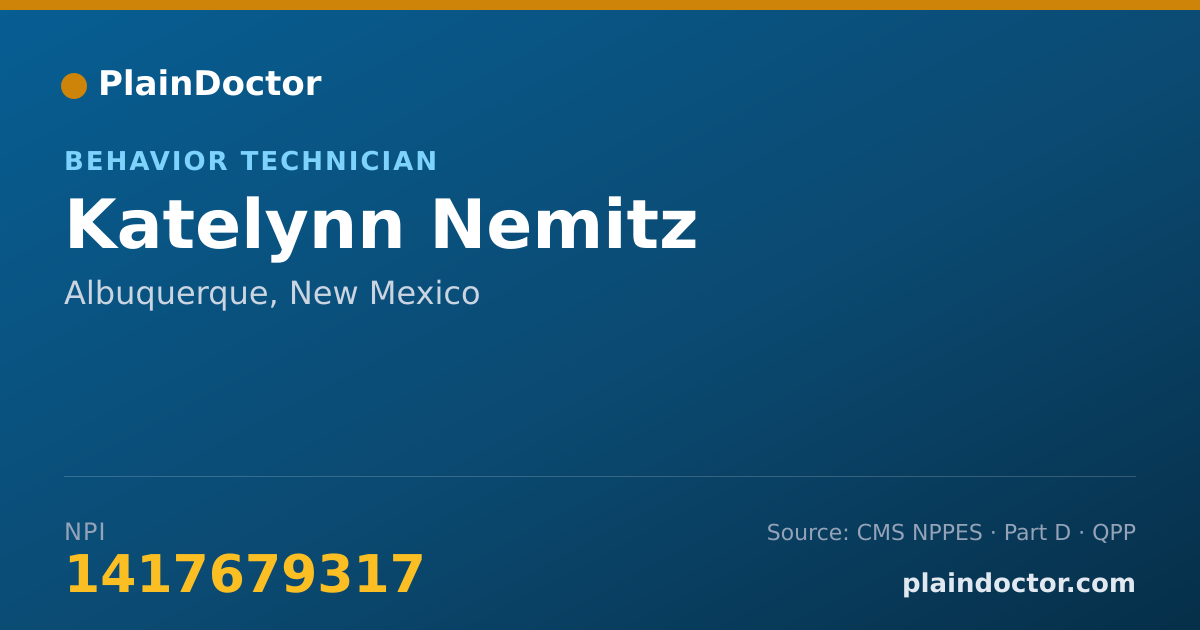 Shareable card for Katelynn Nemitz - Behavior Technician, Albuquerque, NM