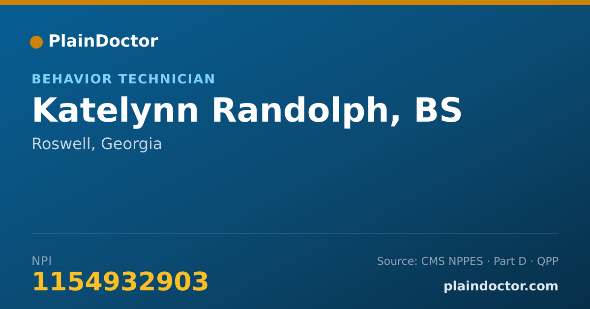 Shareable card for Katelynn Randolph, BS - Behavior Technician, Roswell, GA