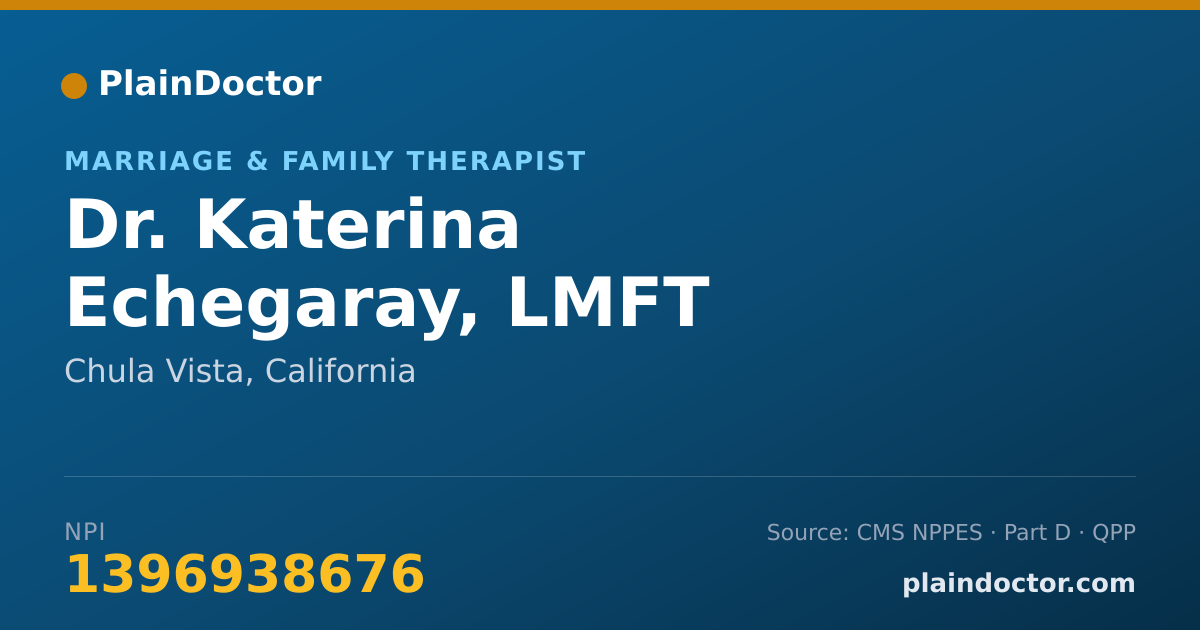 Shareable card for Katerina Echegaray, LMFT - Marriage & Family Therapist, Chula Vista, CA