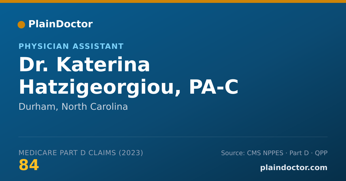 Shareable card for Katerina Hatzigeorgiou, PA-C - Physician Assistant, Durham, NC