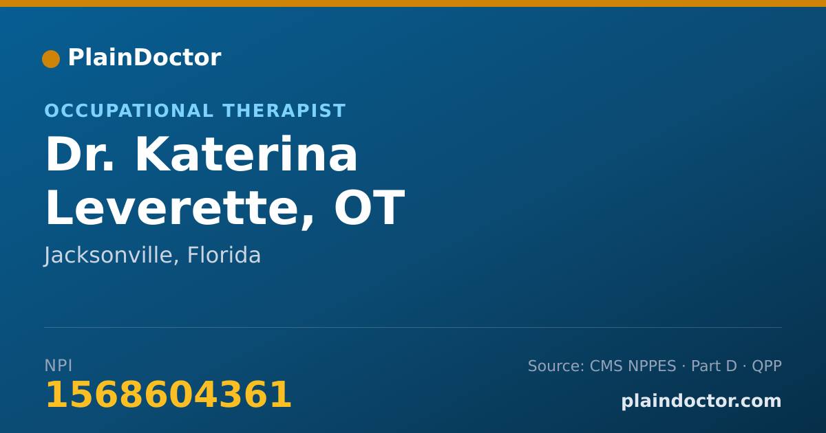 Shareable card for Katerina Leverette, OT - Occupational Therapist, Jacksonville, FL