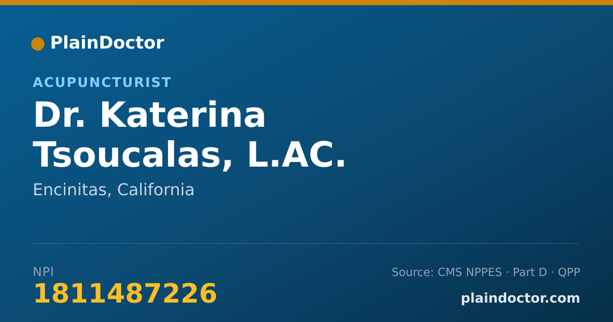 Shareable card for Katerina Tsoucalas, L.AC. - Acupuncturist, Encinitas, CA