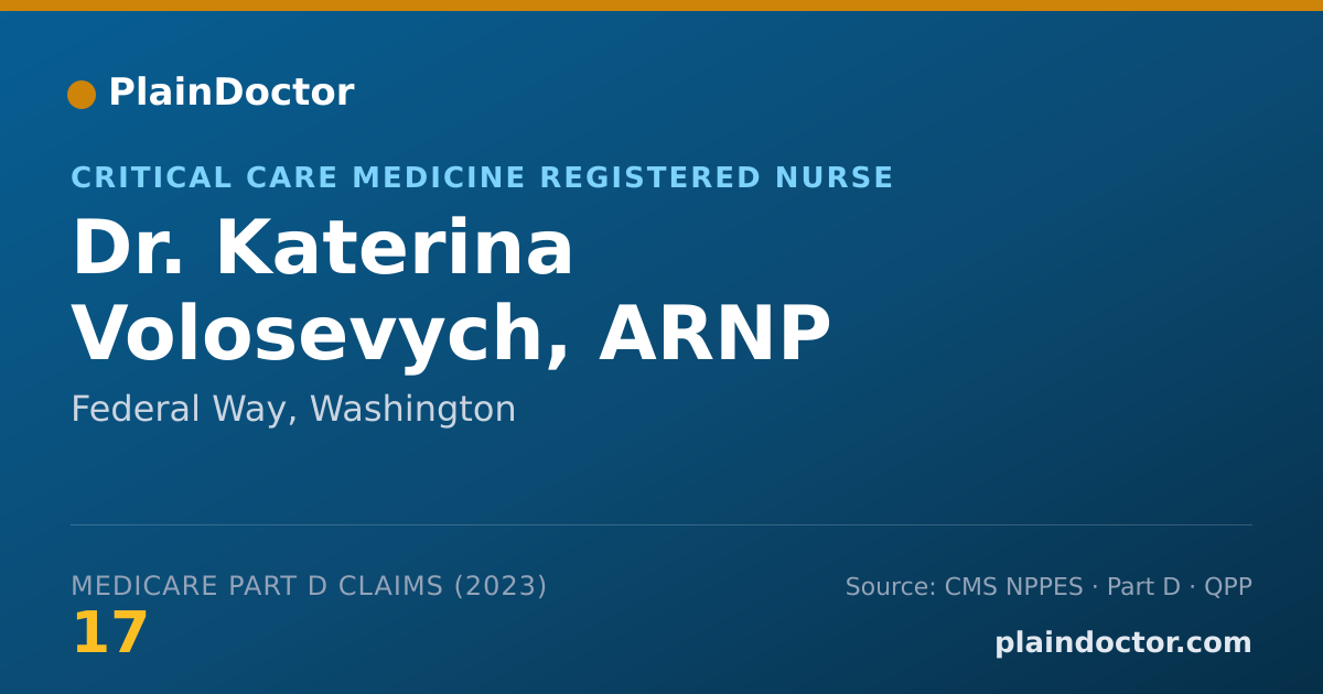 Shareable card for Katerina Volosevych, ARNP - Critical Care Medicine Registered Nurse, Federal Way, WA