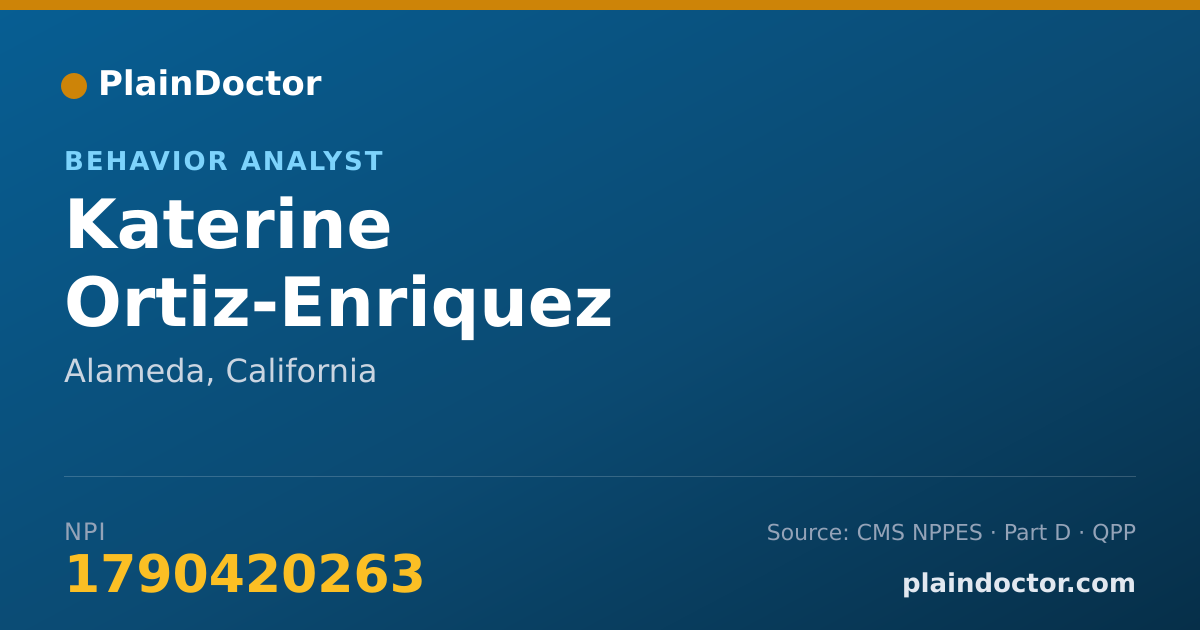 Shareable card for Katerine Ortiz-Enriquez - Behavior Analyst, Alameda, CA