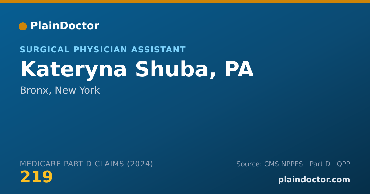 Shareable card for Kateryna Shuba, PA - Physician Assistant, Bronx, NY