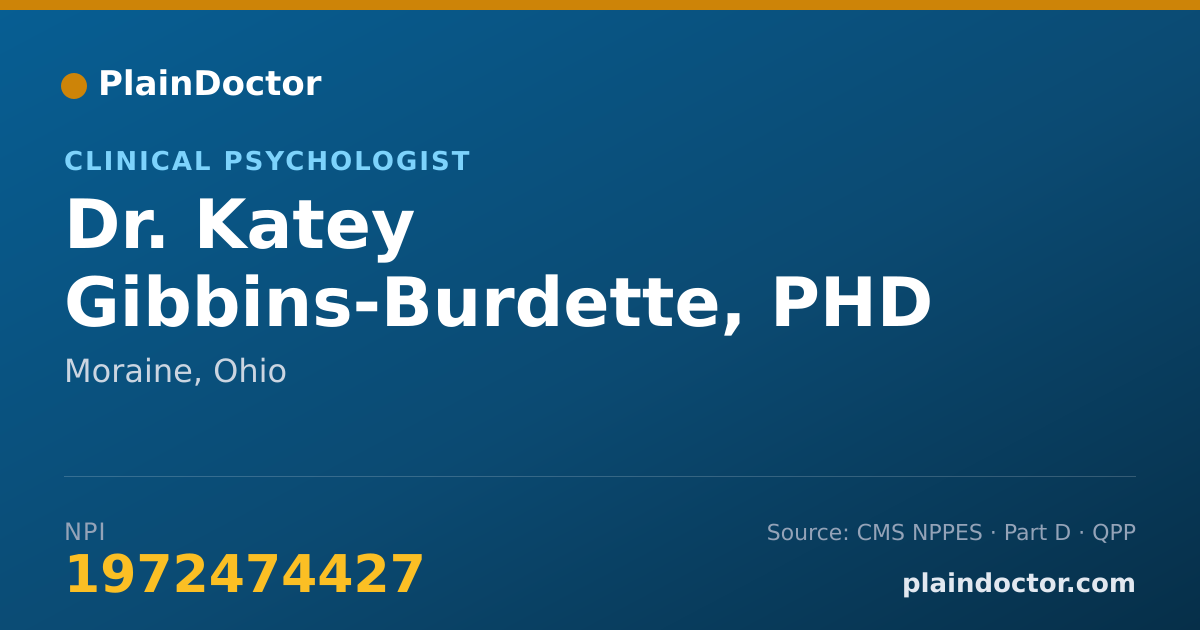 Shareable card for Katey Gibbins-Burdette, PHD - Clinical Psychologist, Moraine, OH