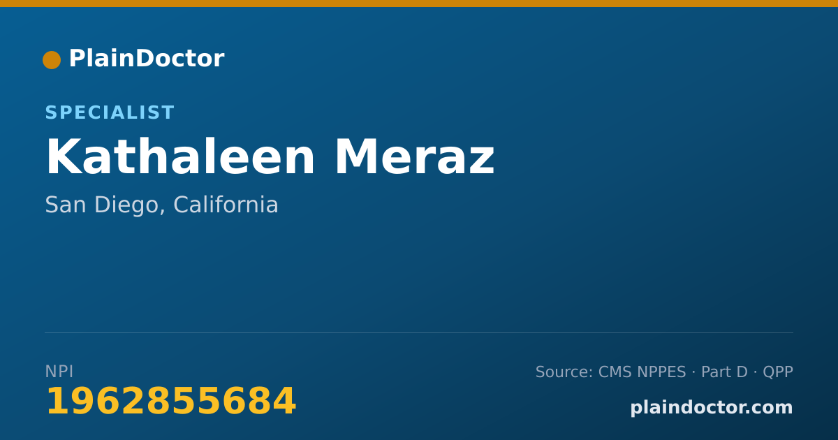 Shareable card for Kathaleen Meraz - Specialist, San Diego, CA