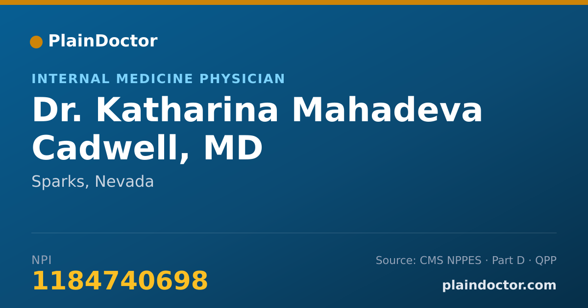 Shareable card for Katharina Mahadeva Cadwell, MD - Internal Medicine Physician, Sparks, NV