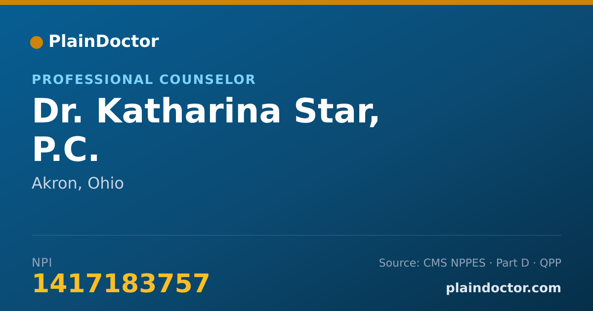 Shareable card for Katharina Star, P.C. - Professional Counselor, Akron, OH