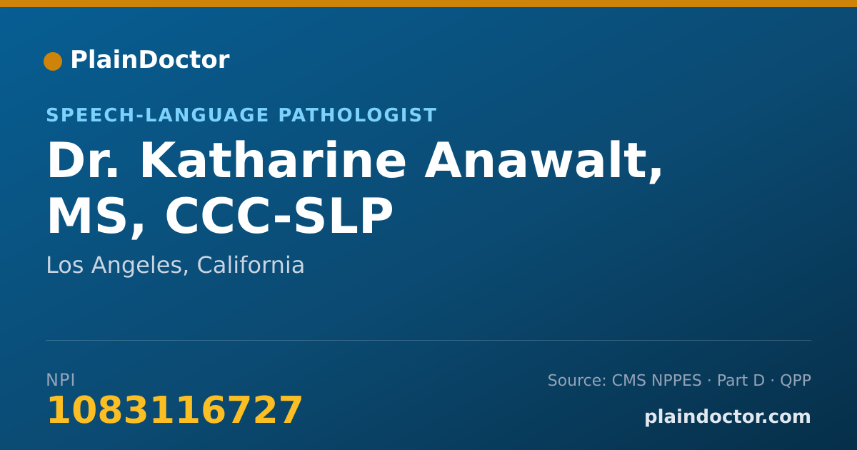 Shareable card for Katharine Anawalt, MS, CCC-SLP - Speech-Language Pathologist, Los Angeles, CA