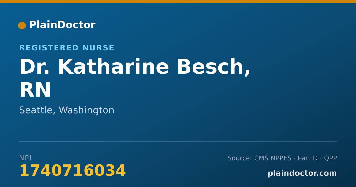 Shareable card for Katharine Besch, RN - Registered Nurse, Seattle, WA