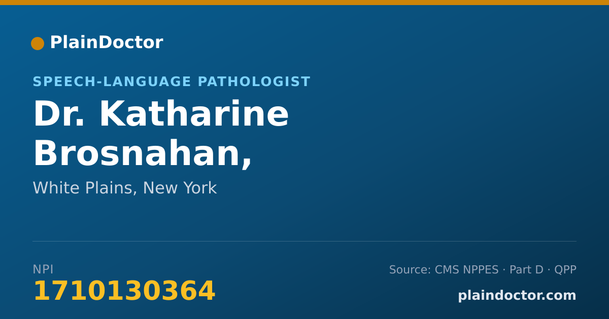 Shareable card for Katharine Brosnahan, M.S./CCC-SLP - Speech-Language Pathologist, White Plains, NY