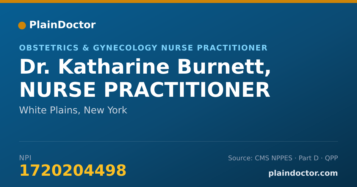Shareable card for Katharine Burnett, NURSE PRACTITIONER - Obstetrics & Gynecology Nurse Practitioner, White Plains, NY