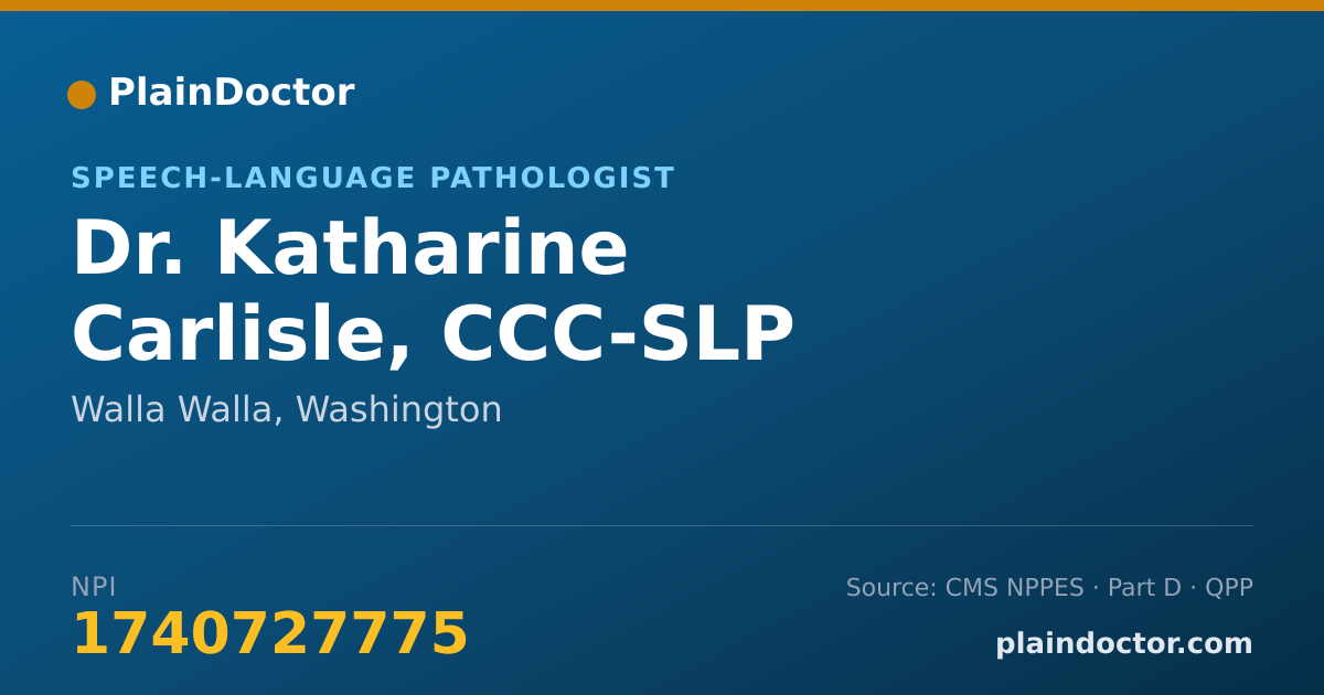 Shareable card for Katharine Carlisle, CCC-SLP - Speech-Language Pathologist, Walla Walla, WA