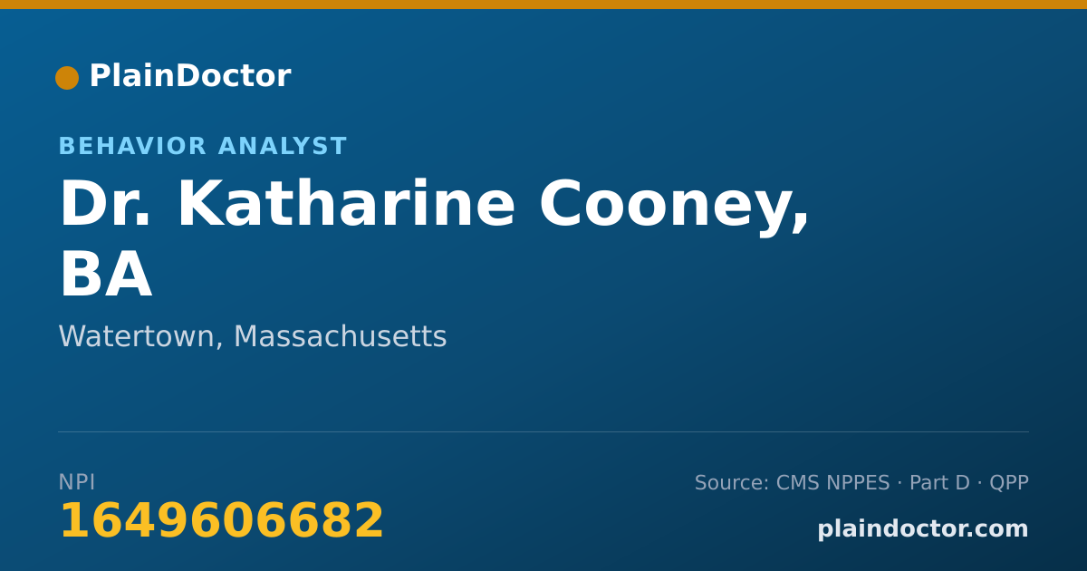 Shareable card for Katharine Cooney, BA - Behavior Analyst, Watertown, MA